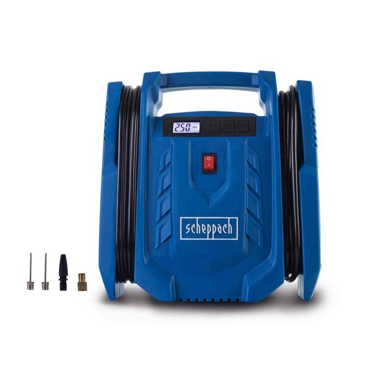 Compresseur portatif SCHEPPACH - AIRFORCE 7 SC - 100 W - 8 bars - 24L/min - 2 aiguilles + 2 adaptateurs