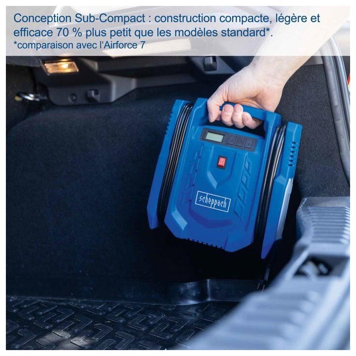 Compresseur portatif SCHEPPACH - AIRFORCE 7 SC - 100 W - 8 bars - 24L/min - 2 aiguilles + 2 adaptateurs