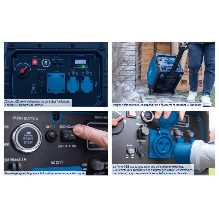 Groupe électrogene SCHEPPACH SG7000I - Essence - Inverter - 6000 / 6200 W