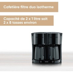 Cafetiere Filtre Isotherme Duo - SEVERIN - KA9315 - Jusqu'a 2L soit 16 tasses - 2 verseuses isothermes - 2 filtres pivotants - N