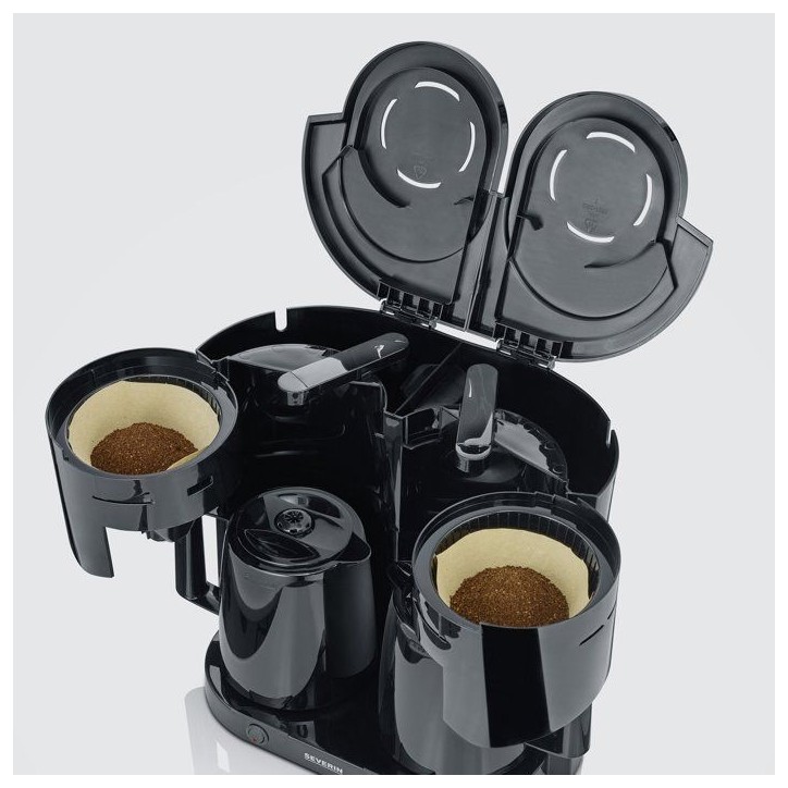 Cafetiere Filtre Isotherme Duo - SEVERIN - KA9315 - Jusqu'a 2L soit 16 tasses - 2 verseuses isothermes - 2 filtres pivotants - N