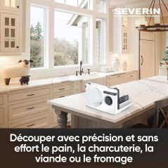 Trancheuse électrique compacte - SEVERIN - AS3912 - 100 W - Lame inox