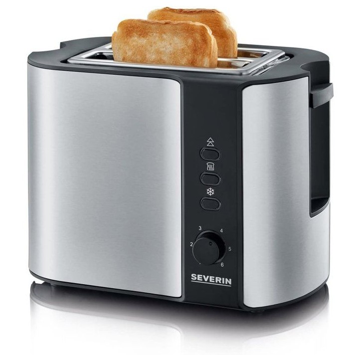 Grille-pain automatique compact - SEVERIN - AT 2589 - Toaster compact 1 fente - Réglage brunissage - inox/noir