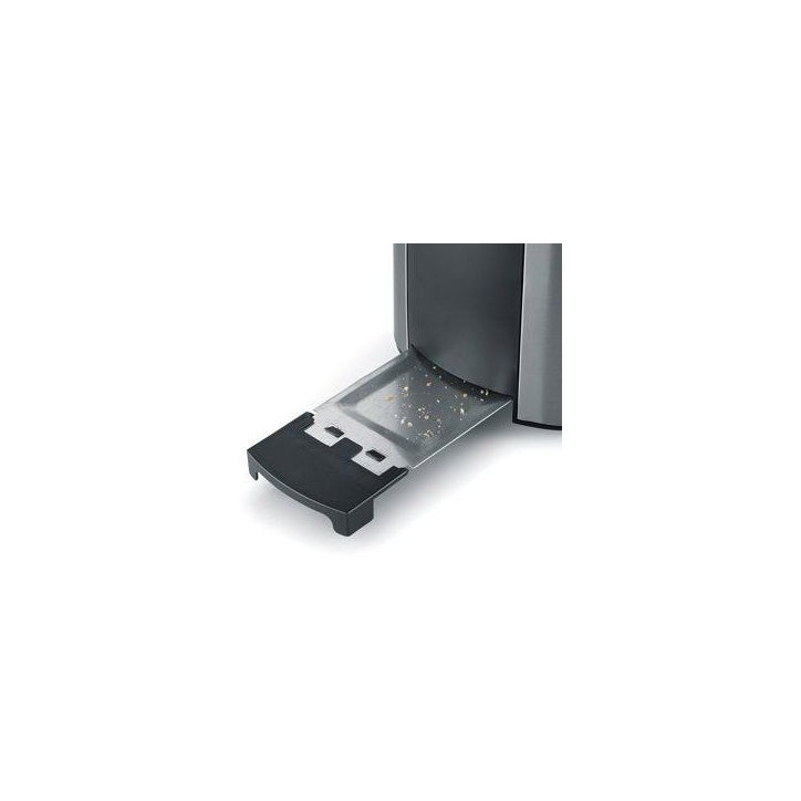 Grille-pain automatique compact - SEVERIN - AT 2589 - Toaster compact 1 fente - Réglage brunissage - inox/noir