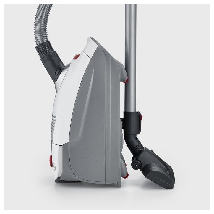 SEVERIN BC7047- Aspirateur traineau avec sac - 850 W - 4 L - 74 dB - Silencieux - Blanc / Rouge