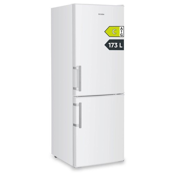 Réfrigérateur combiné congélateur bas - SEVERIN - DT8770 - 2 portes - 173 L - 142x50x56 cm - Blanc Réfrigérateur combiné congélateur bas - SEVERIN - DT8770 - 2 portes - 173 L - 142x50x56 cm - Blanc