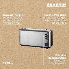 Grille-pain automatique compact - SEVERIN - AT 2515 - Toaster compact