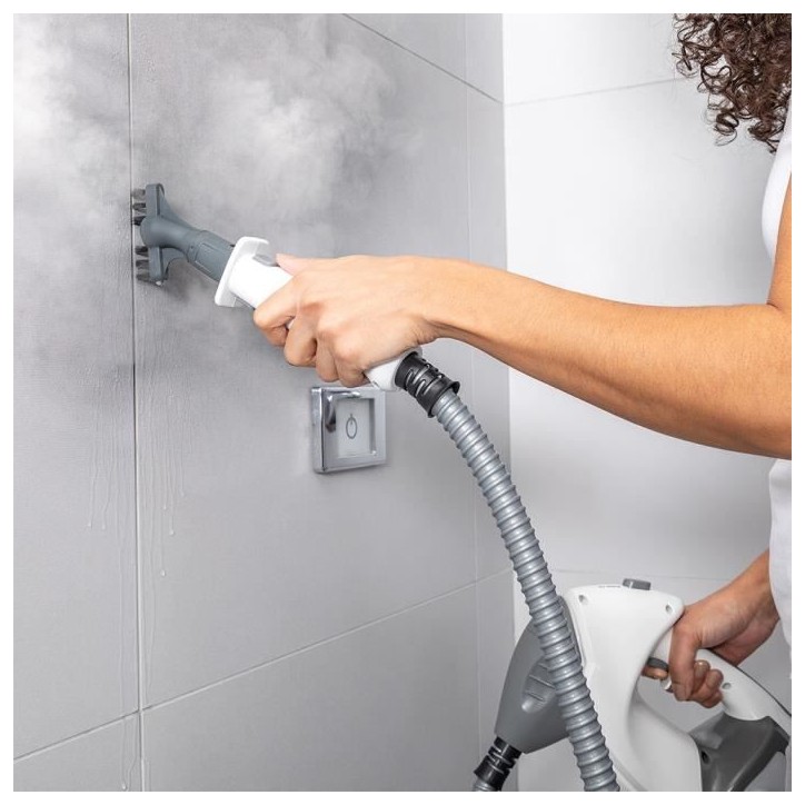 Balai Vapeur 2 en 1 Shark S6005EU – 1200 W - pour sols durs – 5 Accessoires – Réservoir 500 ml – Gris/Blanc