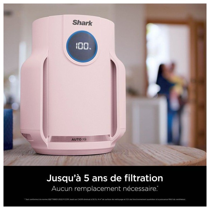 Purificateur d'air - SHARK - NeverChange Mini - Ultra silencieux - 23m2 - Rose