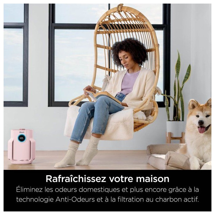 Purificateur d'air - SHARK - NeverChange Mini - Ultra silencieux - 23m2 - Rose