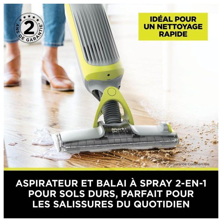 Aspirateur balai laveur sans fil 2-en-1 VacMop SHARK - VM200EU - Nettoyage par pulvérisation - 1,52kg - Tampons jetables