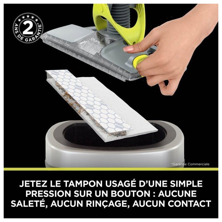 Aspirateur balai laveur sans fil 2-en-1 VacMop SHARK - VM200EU - Nettoyage par pulvérisation - 1,52kg - Tampons jetables