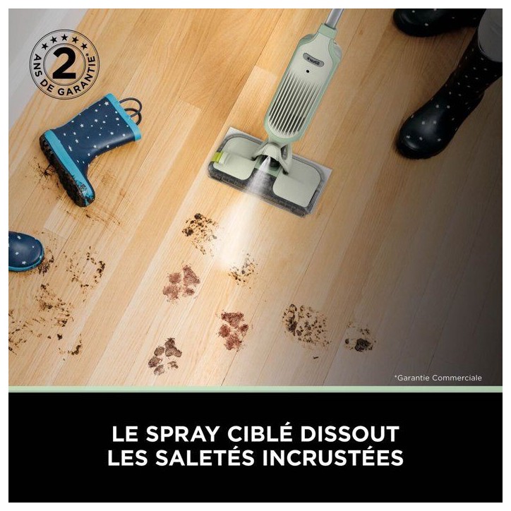 Aspirateur balai sans fil 2-en-1 VacMop SHARK - VM200EUGN - Nettoyage par pulvérisation - 1,52kg - Tampons jetables