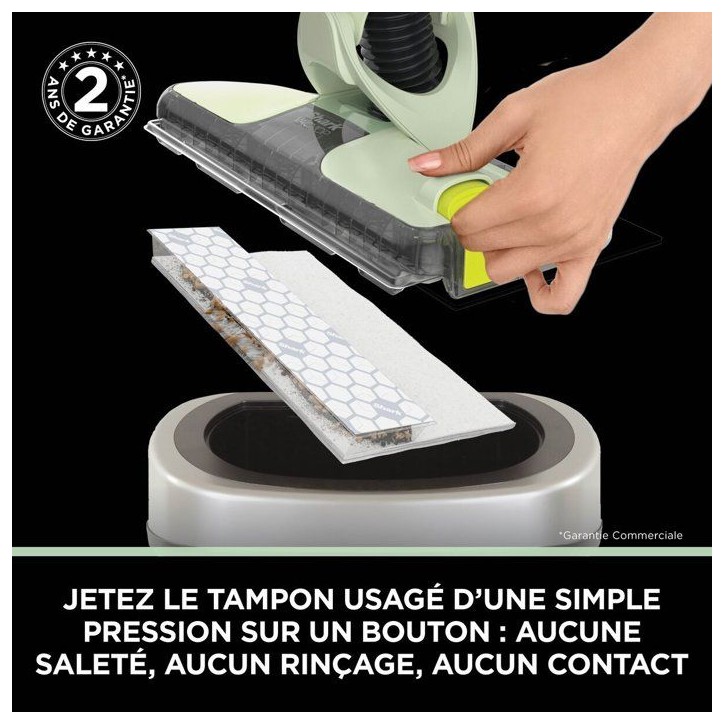 Aspirateur balai sans fil 2-en-1 VacMop SHARK - VM200EUGN - Nettoyage par pulvérisation - 1,52kg - Tampons jetables