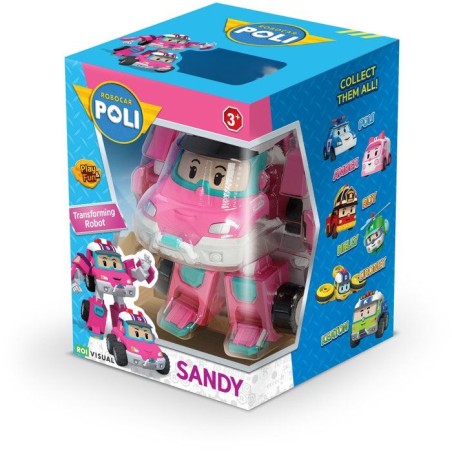 Figurine robot 10 cm - Silverlit – Robocar Poli – Véhicule Transformable Sandy 2-en-1
