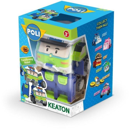 Figurine robot 10 cm - Silverlit – Robocar Poli – Véhicule Transformable Keaton 2-en-1