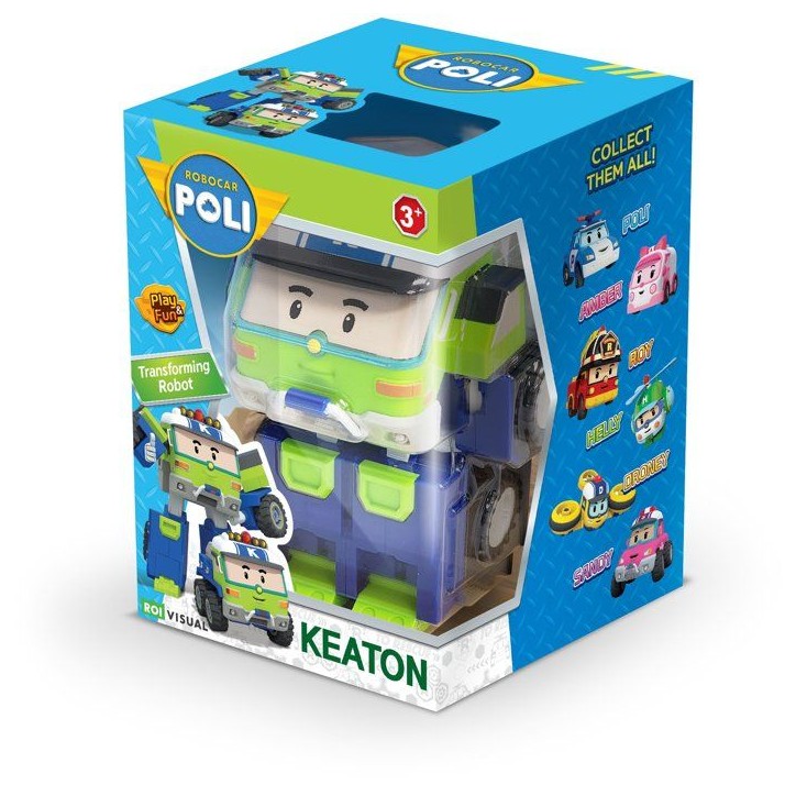Figurine robot 10 cm - Silverlit – Robocar Poli – Véhicule Transformable Keaton 2-en-1