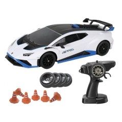Voiture radiocommandée - Silverlit - 4Speed - Lamborghini Drift 1:18 - avec pneus drift & course - 2.4 GHz