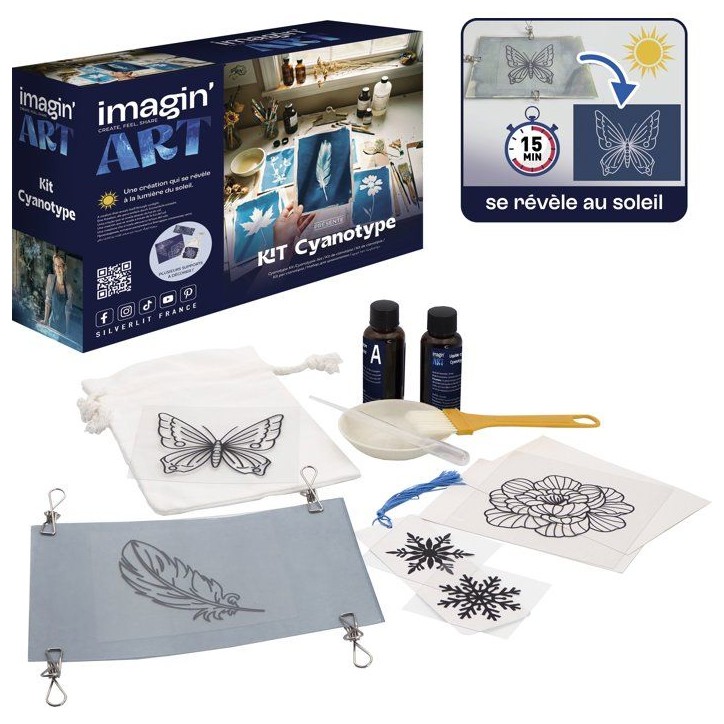Kit de création artistique - Silverlit – Imagin'Art - Kit Cyanotype Kit de création artistique - Silverlit – Imagin'Art - Kit Cyanotype