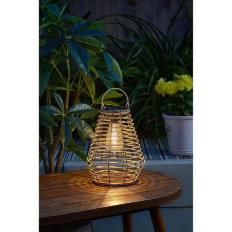 Lanterne Solaire - SMART GARDEN - Maris - Filament LED blanc chaud - 5 lumens - Beige naturel - Plastique - 27 x 21 cm