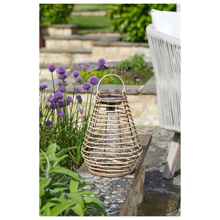 Lanterne Solaire - SMART GARDEN - Maris - Filament LED blanc chaud - 5 lumens - Beige naturel - Plastique - 27 x 21 cm