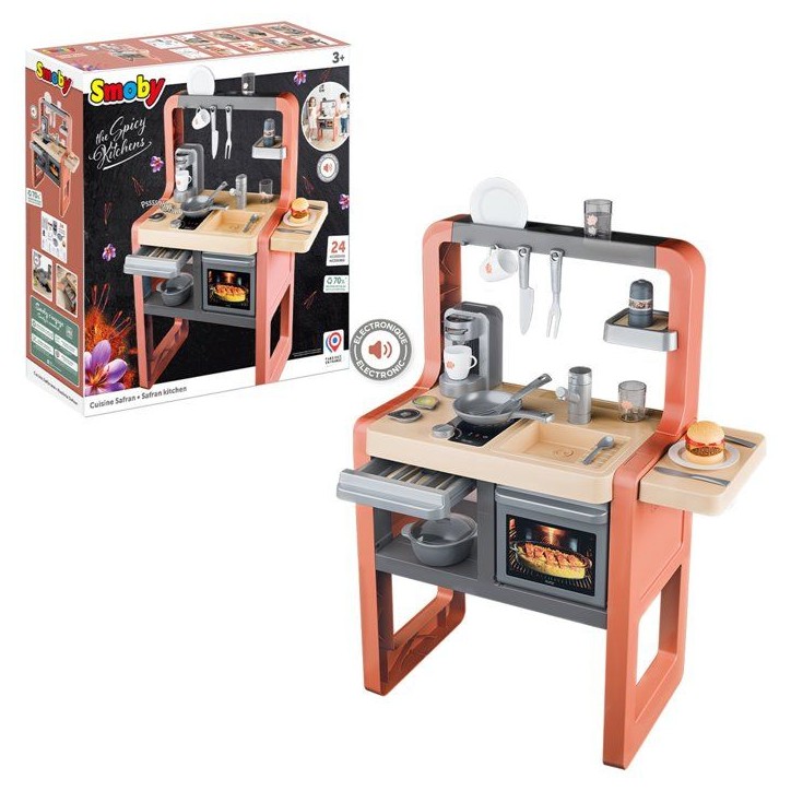 Cuisine pour enfant - Smoby - Modele Safran - Des 3 ans - Accessoires inclus - Fabriqué en France