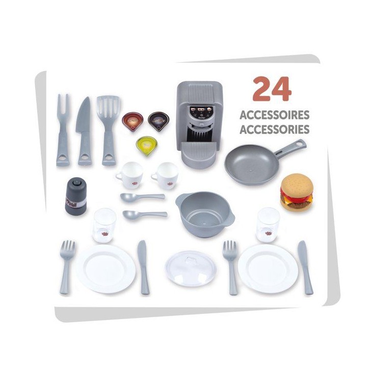 Cuisine pour enfant - Smoby - Modele Safran - Des 3 ans - Accessoires inclus - Fabriqué en France