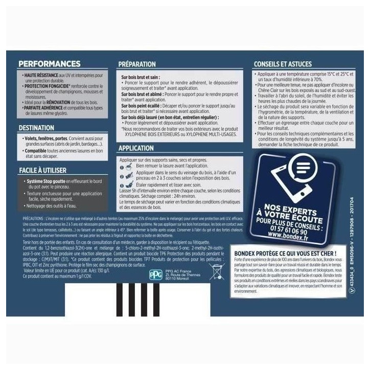 BONDEX Lasure 2 en 1 Satin Haute Protection 5 ans - Chene doré BONDEX Lasure 2 en 1 Satin Haute Protection 5 ans - Chene doré