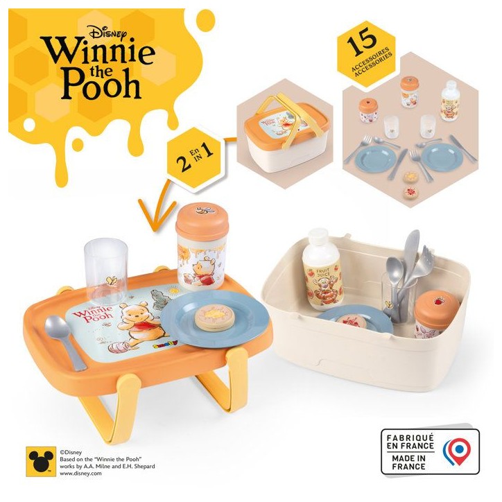 Smoby - Winnie l'ourson - Panier Pique Nique 2en1 - Des 2ans Smoby - Winnie l'ourson - Panier Pique Nique 2en1 - Des 2ans