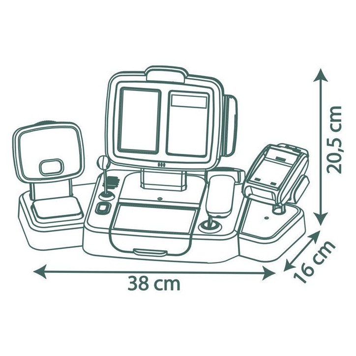 Smoby - Grande Caisse Enregistreuse - Des 3 ans - 30 accessoires - Fabriqué en France - Scanner, sons & lumieres - Calculatrice