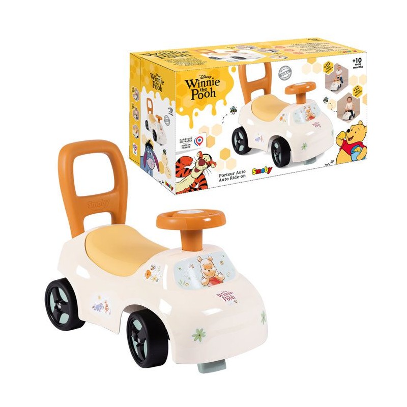 Porteur Auto - Smoby - Winnie l'ourson - Des 10 mois - Fabriqué en Fr