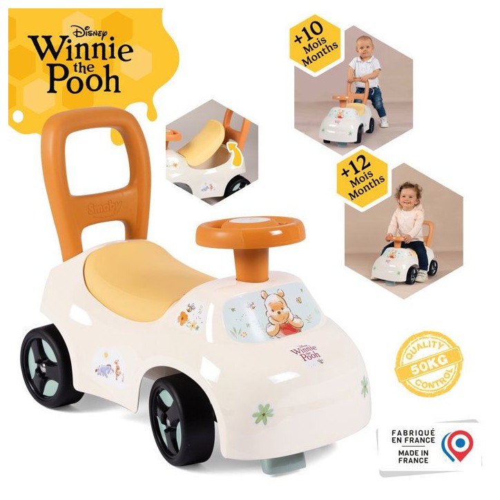 Porteur Auto - Smoby - Winnie l'ourson - Des 10 mois - Fabriqué en France