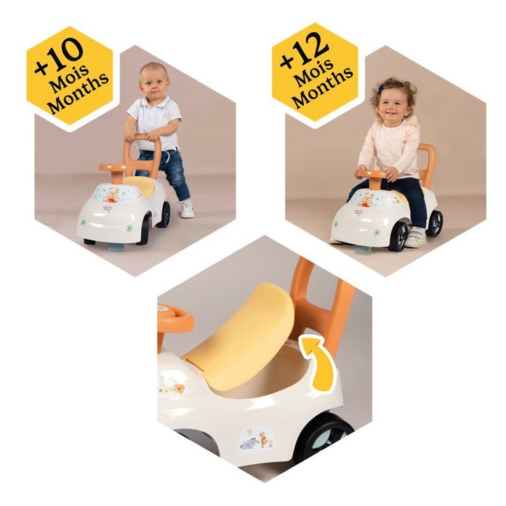 Porteur Auto - Smoby - Winnie l'ourson - Des 10 mois - Fabriqué en France