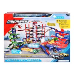 Majorette - Super city garage - 2 niveaux - Sons et lumieres - 6 véhi