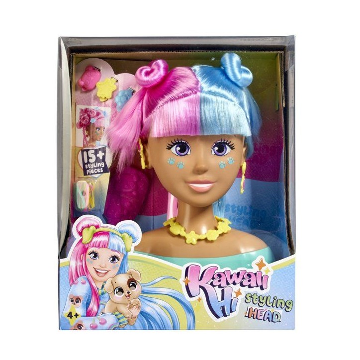 Tete a Coiffer - Kawaii Hi - Simba - Cheveux bicolores longs, doux et faciles a coiffer. - Des 4 ans