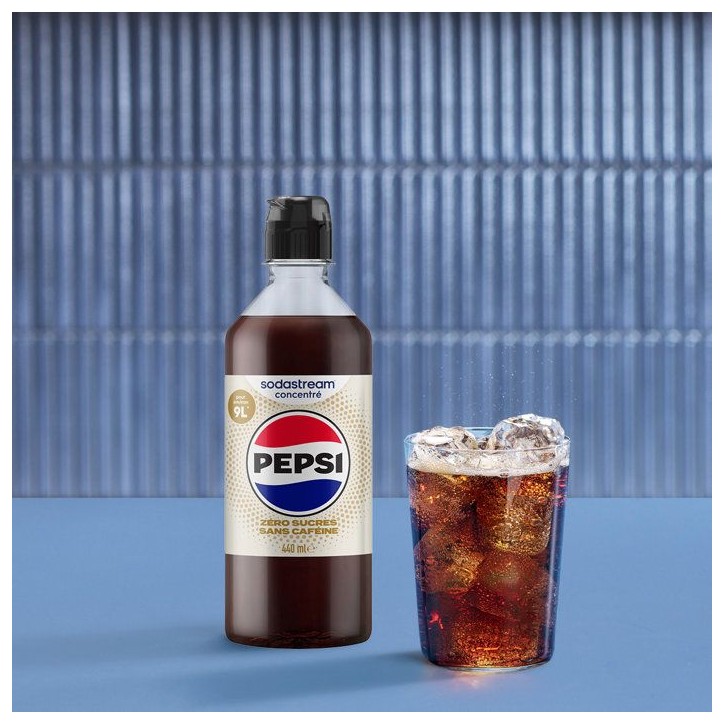 Concentré boisson SODASTREAM - Pepsi Zéro Sans Caféine - Jusqu'a 9 L - Pour Machine a eau pétillante et Soda - Lot 6 x 440 m