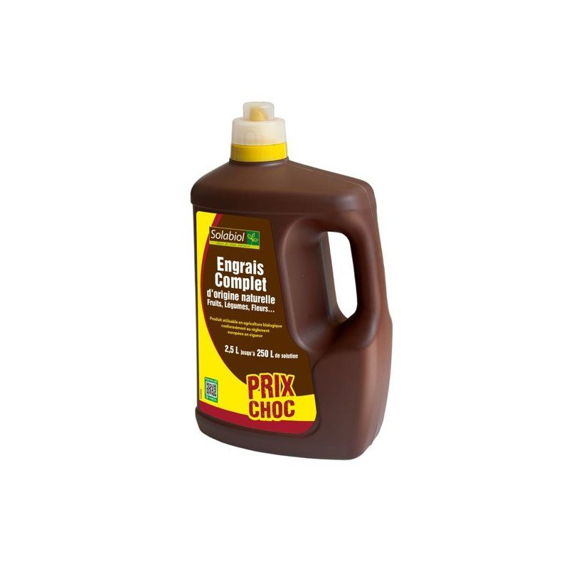 Engrais complet liquide - SOLABIOL - 2,5 L - Jusqu'a 250 L de solution