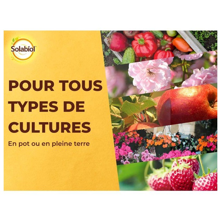 Engrais complet liquide - SOLABIOL - 2,5 L - Jusqu'a 250 L de solution - Universel - Tous types de cultures