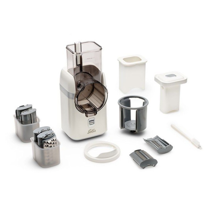 Râpe a légumes électrique - multifonction - SOLIS - Multi Slicer 8402 - Sans BPA - 5 lames interchangeables - 80 W Râpe a légumes électrique - multifonction - SOLIS - Multi Slicer 8402 - Sans BPA - 5 lames interchangeables - 80 W