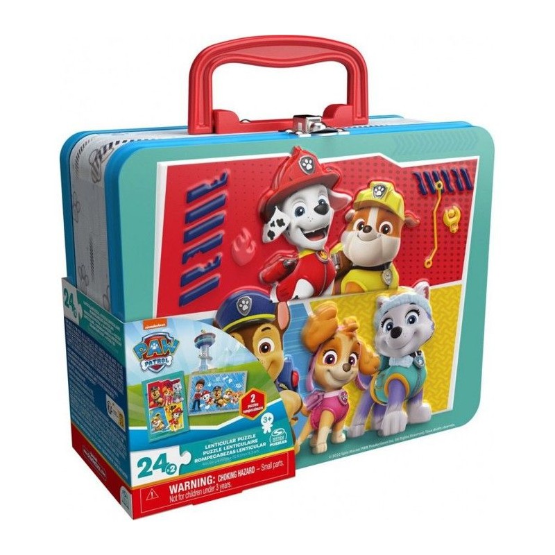 SPINMASTER Pat' Patrouille - Grande Valisette Métal 2 Puzzles Lenticu