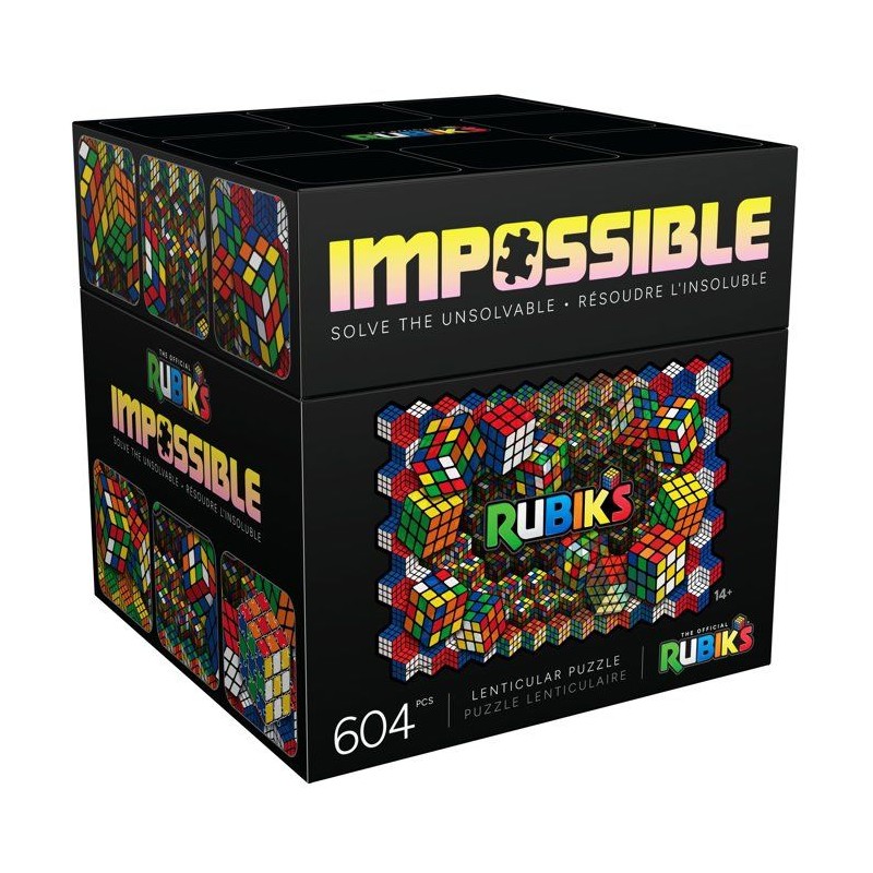 Puzzle Impossible 604 Pieces Lenticulaires Rubik's - 2 Puzzles en 1 -