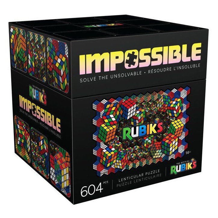 Puzzle Impossible 604 Pieces Lenticulaires Rubik's - 2 Puzzles en 1 - SPIN MASTER - A partir de 14 ans