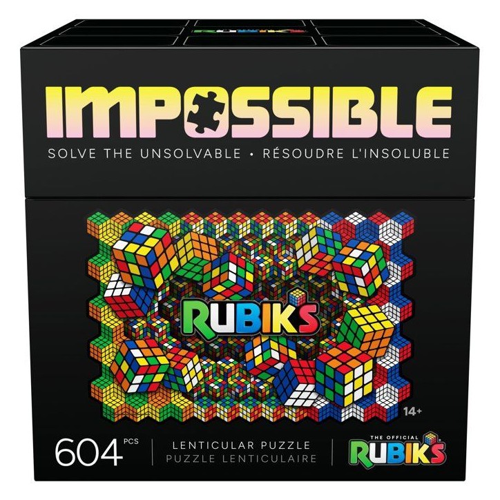 Puzzle Impossible 604 Pieces Lenticulaires Rubik's - 2 Puzzles en 1 - SPIN MASTER - A partir de 14 ans