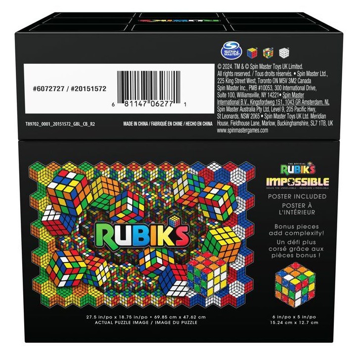 Puzzle Impossible 604 Pieces Lenticulaires Rubik's - 2 Puzzles en 1 - SPIN MASTER - A partir de 14 ans