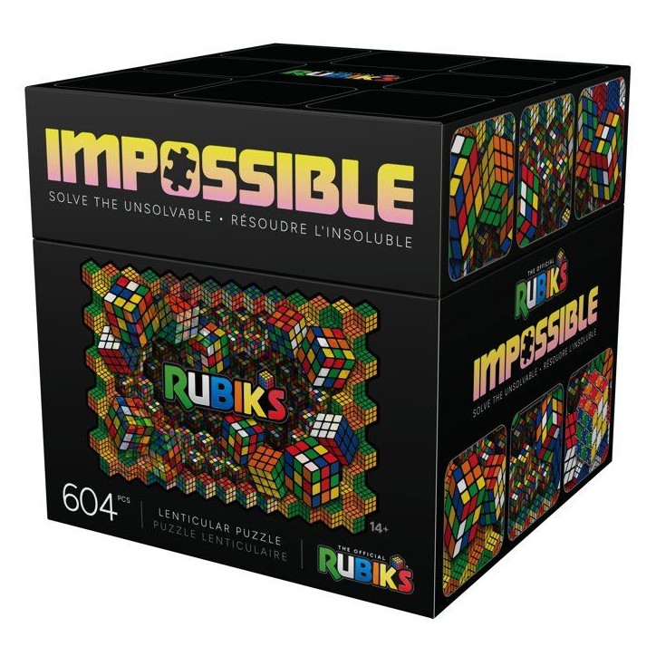 Puzzle Impossible 604 Pieces Lenticulaires Rubik's - 2 Puzzles en 1 - SPIN MASTER - A partir de 14 ans