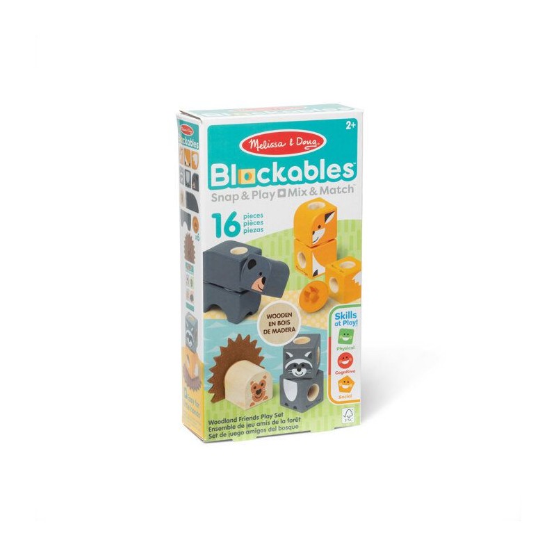 Blockables Les Animaux de la Foret Melissa & Doug - 16 Pieces en Bois