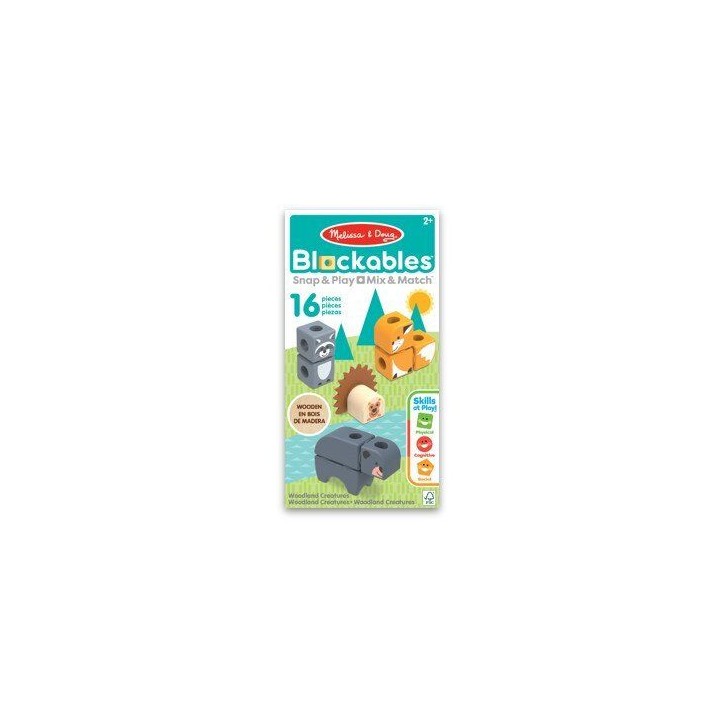 Blockables Les Animaux de la Foret Melissa & Doug - 16 Pieces en Bois FSC - SPIN MASTER - A partir de 2 ans