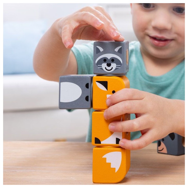 Blockables Les Animaux de la Foret Melissa & Doug - 16 Pieces en Bois FSC - SPIN MASTER - A partir de 2 ans