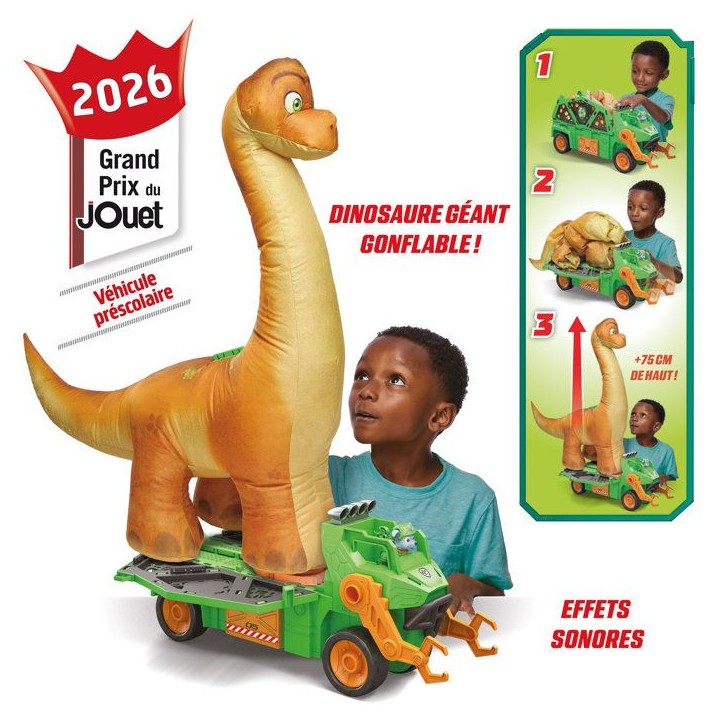 Véhicule Megasaurus La Pat' Patrouille - Dinosaure Gonflable de 75cm + Rocky - SPIN MASTER - A partir de 3 ans