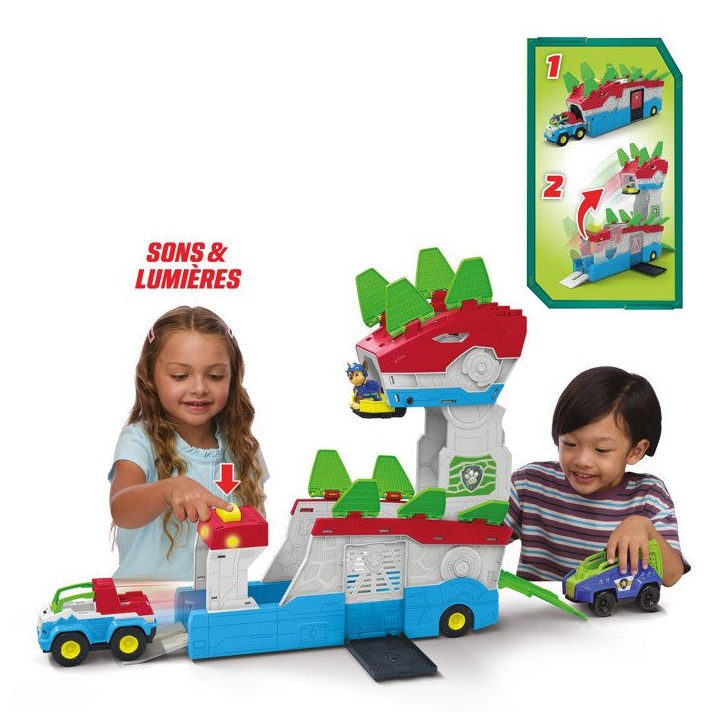 Quartier Général Dino Mobile La Pat' Patrouille - Camion Transformable + Chase - SPIN MASTER - A partir de 3 ans